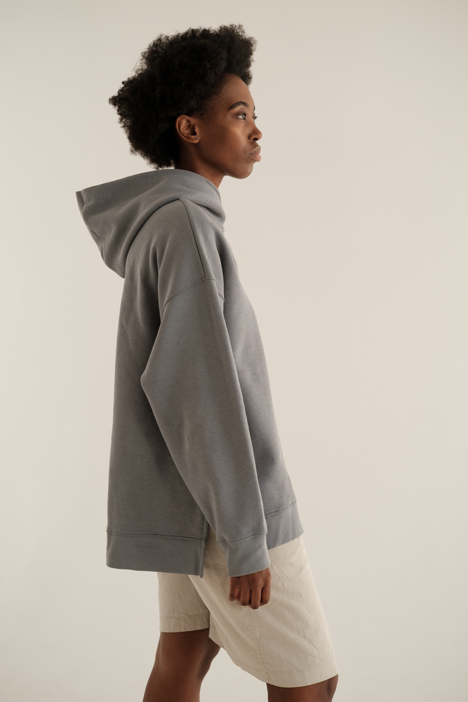 Woman in Grey Hoodie Jacket and Shorts